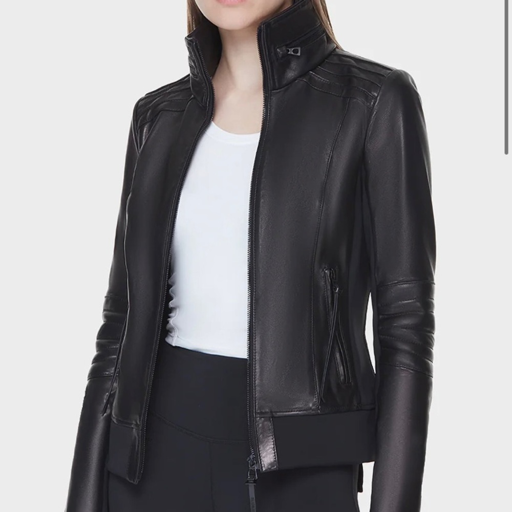 RUDSAK leather moto jacket with neoprene